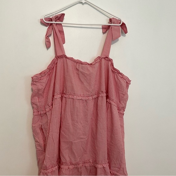 NEW NWT LISA MARIE FERNANDEZ TARGET Plus Size Seersucker Tie Strap Dress Striped - Picture 13 of 16